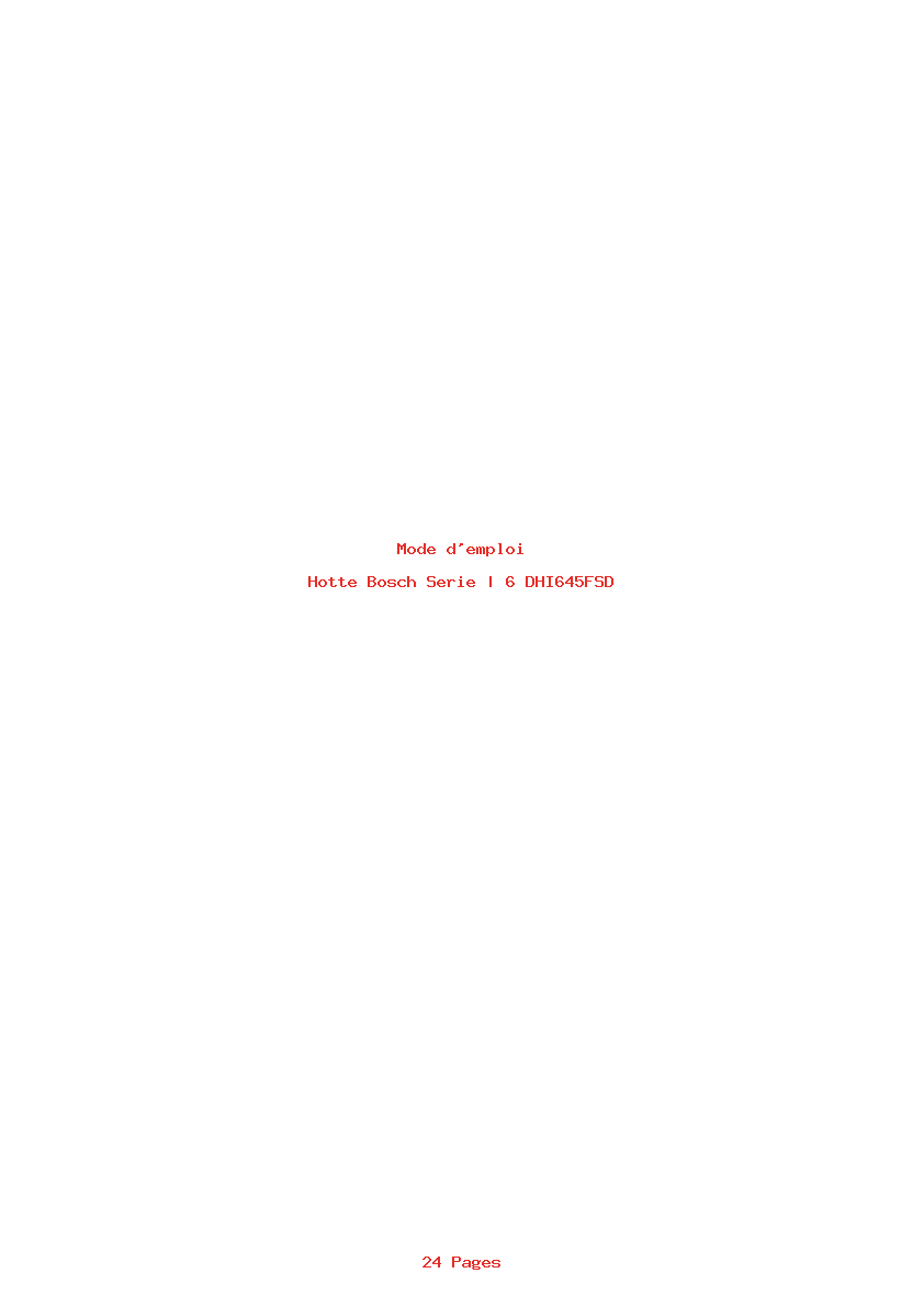 Page 1 de la notice Mode d'emploi Bosch Serie | 6 DHI645FSD