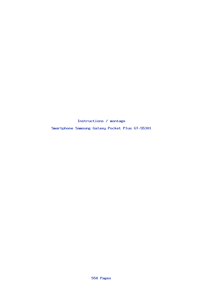 Page 1 de la notice Instructions / montage Samsung Galaxy Pocket Plus GT-S5301