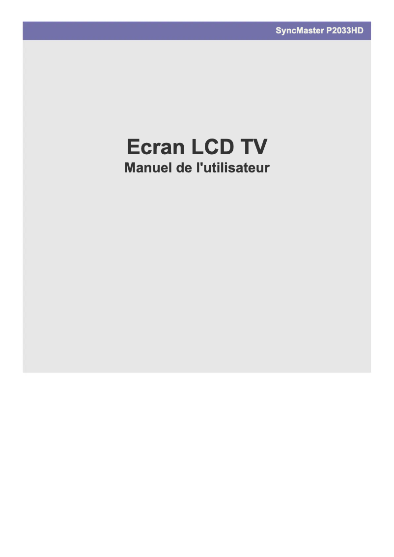 Página 1 del manual Manual de instrucciones Samsung SyncMaster 2033HD