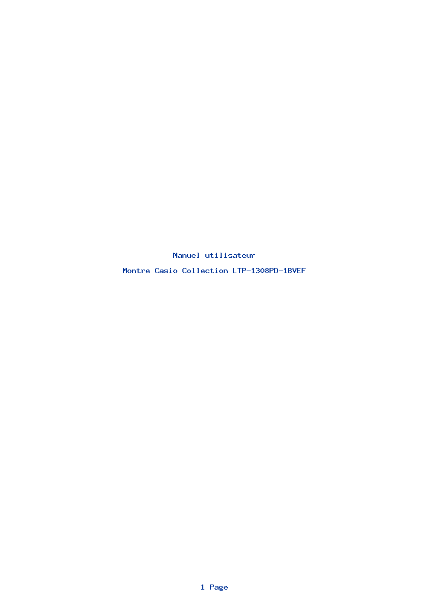 Page 1 de la notice Manuel utilisateur Casio Collection LTP-1308PD-1BVEF