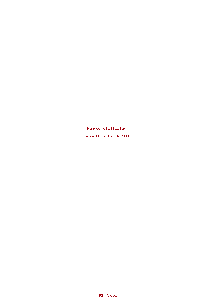 Page 1 de la notice Manuel utilisateur Hitachi CR 18DL