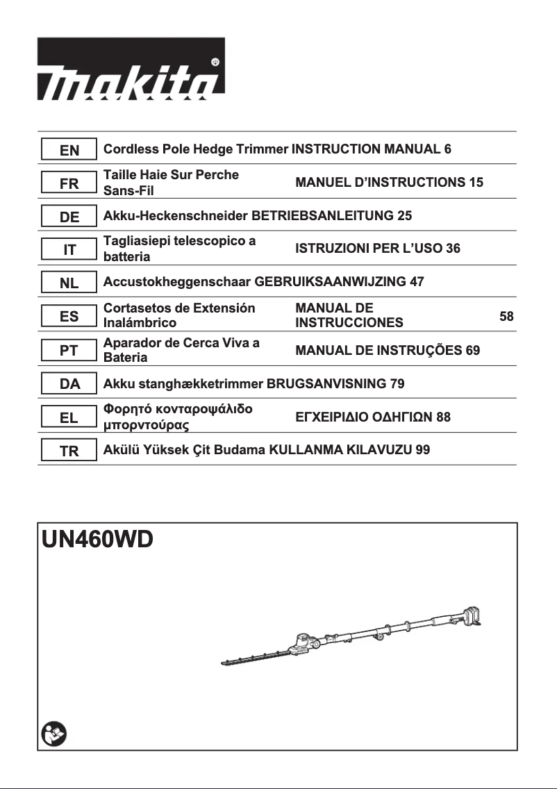 Page 1 de la notice Manuel utilisateur Makita UN460WDZ