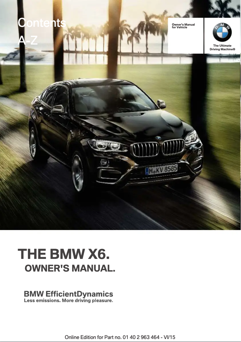 Page 1 de la notice Manuel utilisateur BMW X6 (2016)