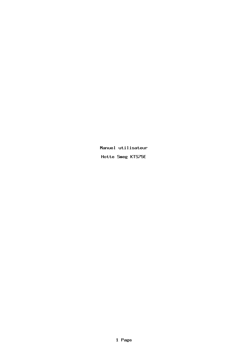 Page 1 de la notice Manuel utilisateur Smeg KTS75E