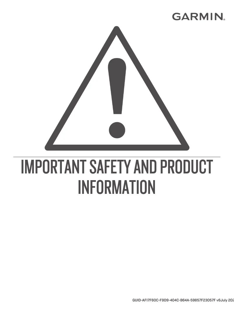 Página 1 del manual Instrucciones de seguridad Garmin RV 795