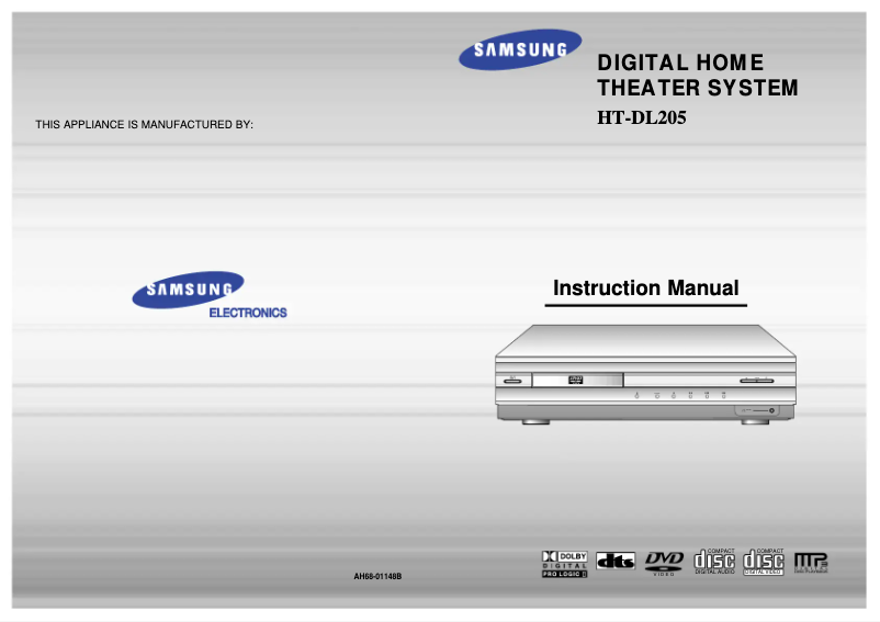Page 1 de la notice Manuel utilisateur Samsung HT-DL205
