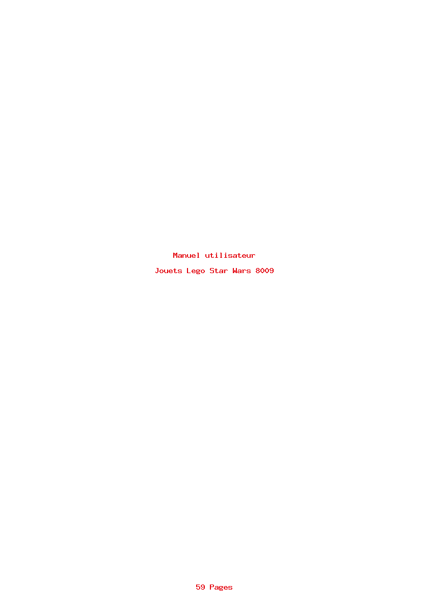 Page 1 de la notice Manuel utilisateur Lego Star Wars 8009
