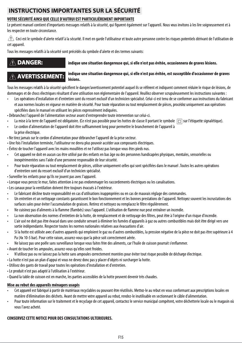 Page 1 de la notice Manuel utilisateur Whirlpool AKR 457