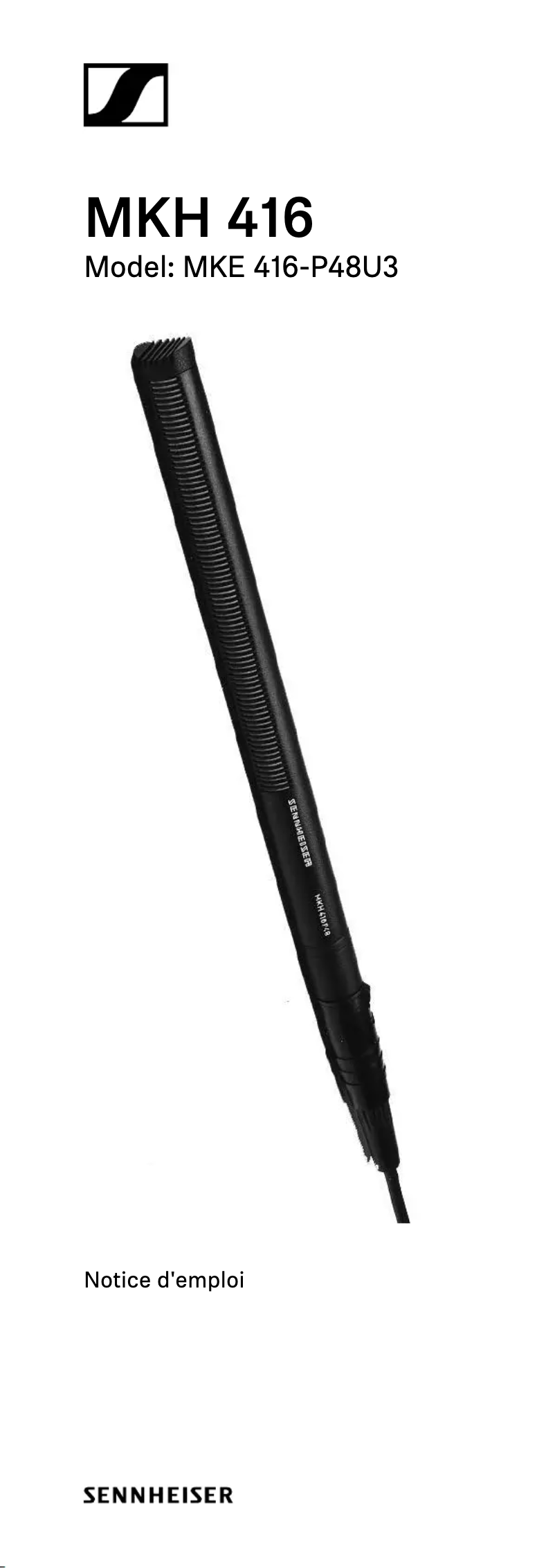 Page 1 of the manual User Manual Sennheiser MKH 416-P48U3