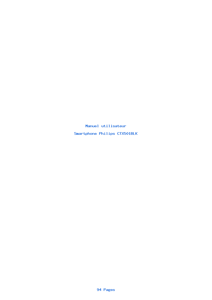 Page 1 de la notice Manuel utilisateur Philips CTX501BLK