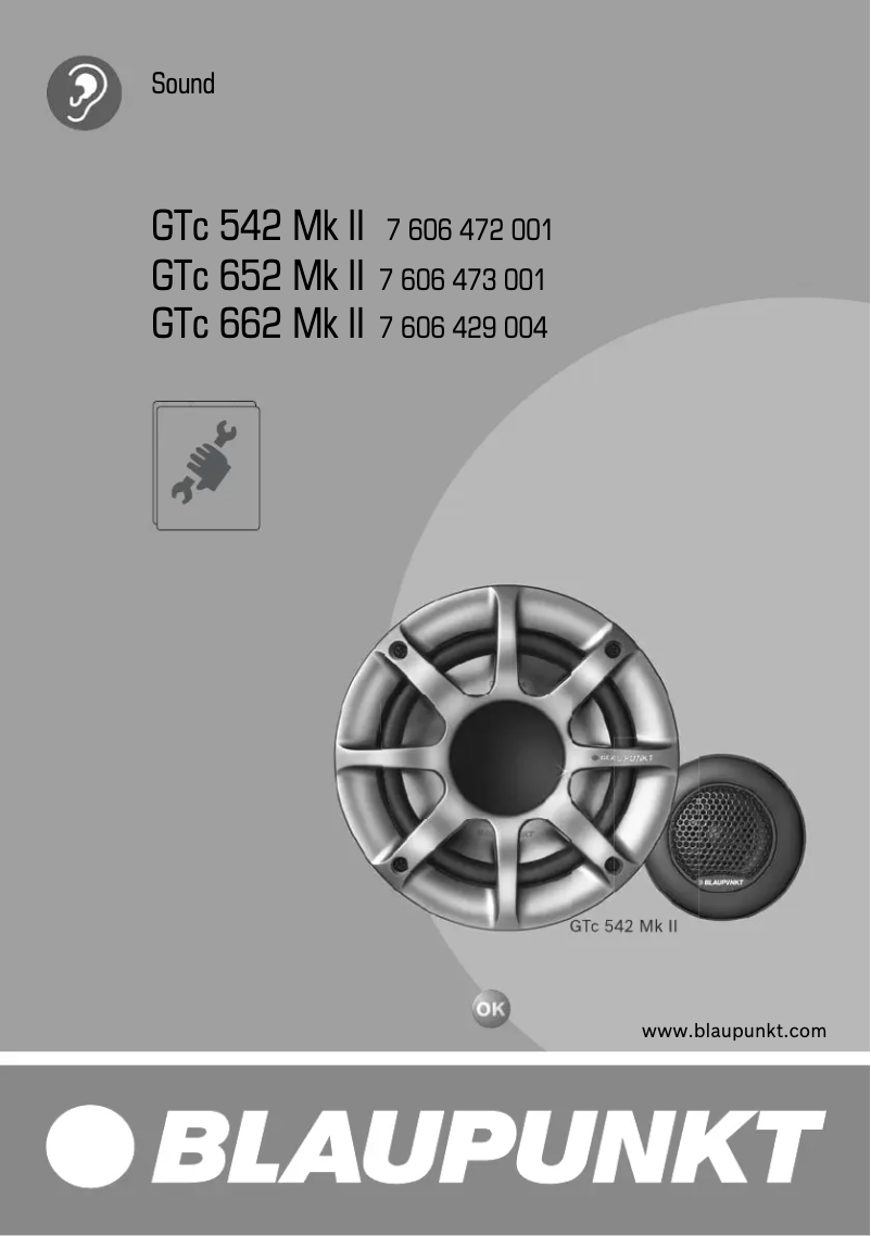 Page 1 de la notice Manuel utilisateur Blaupunkt GTc 662 Mk II