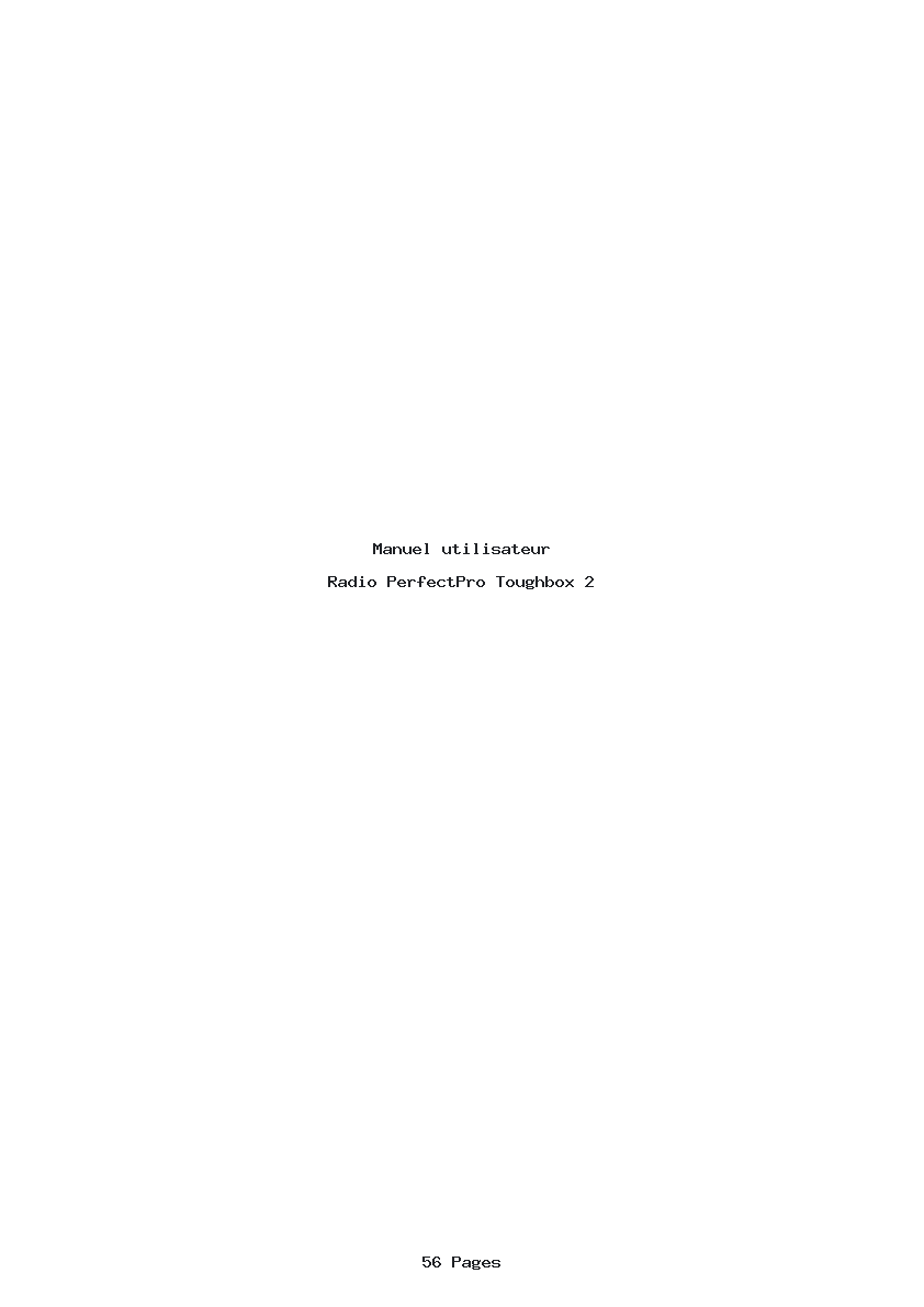 Page 1 de la notice Manuel utilisateur PerfectPro Toughbox 2