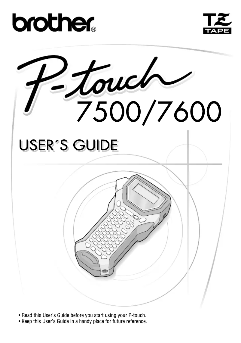 Page 1 de la notice Manuel utilisateur Brother P-touch 7500VP