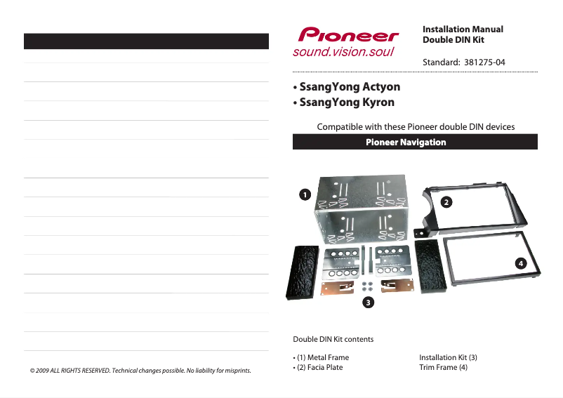 Page 1 de la notice Manuel utilisateur Pioneer 381275-04