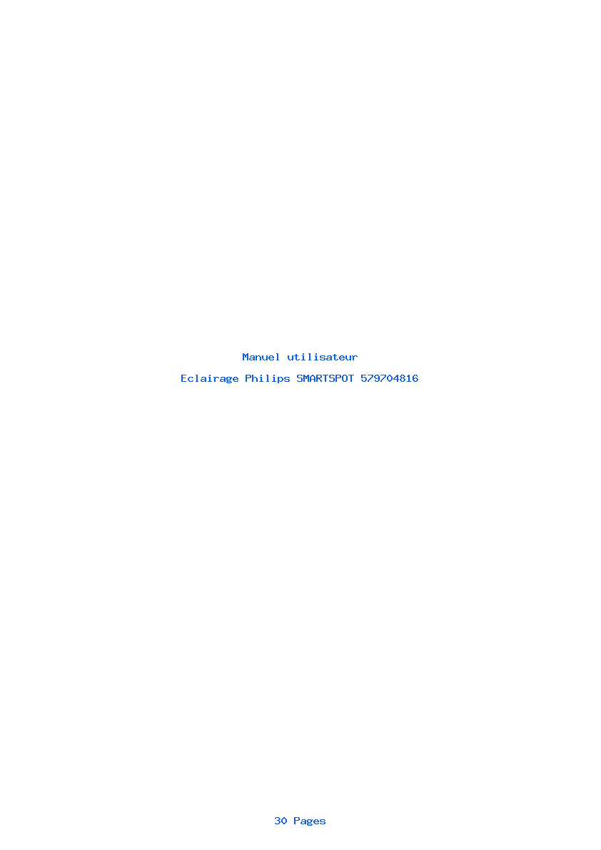 Page 1 de la notice Manuel utilisateur Philips SMARTSPOT 579704816