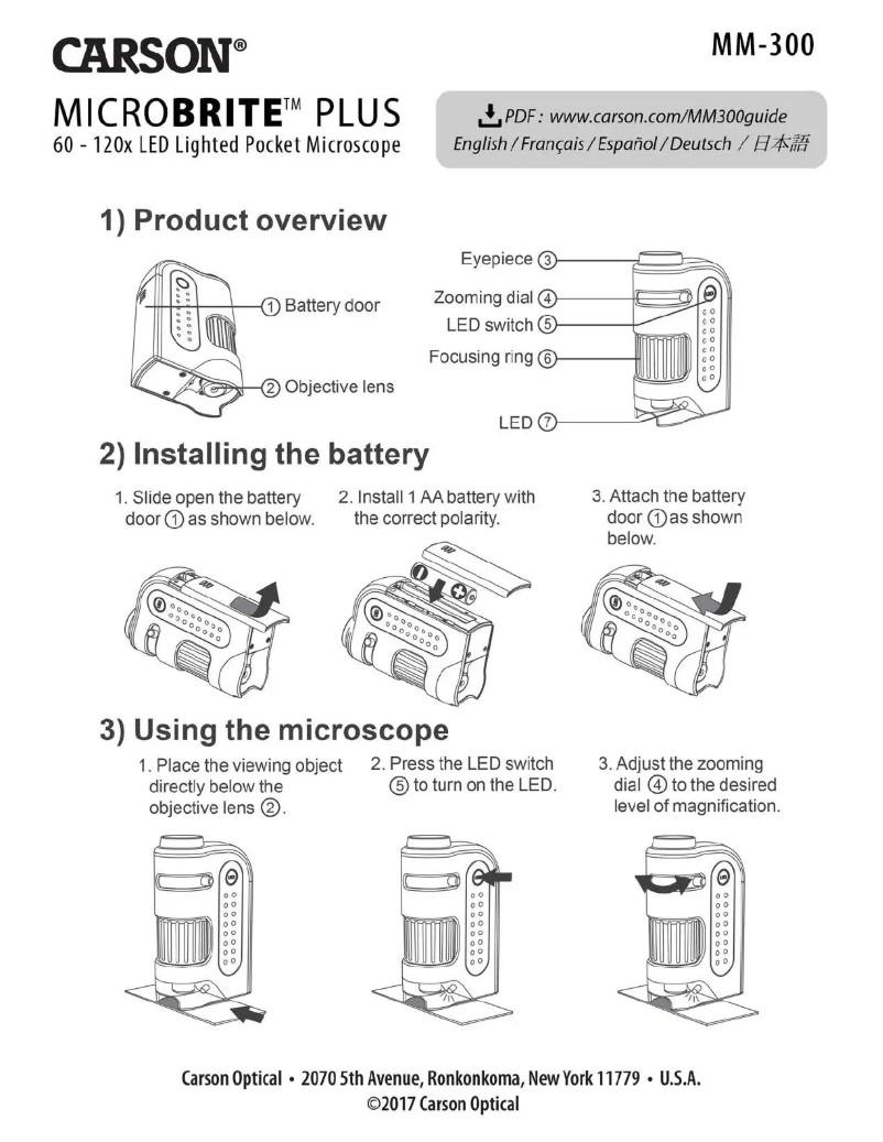 Page 1 de la notice Manuel utilisateur Carson MicroBrite Plus MM-300