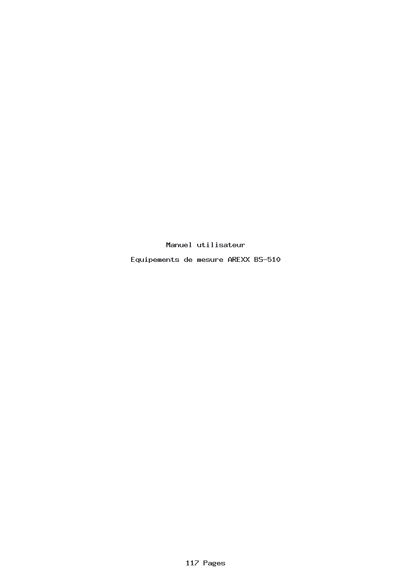 Page 1 de la notice Manuel utilisateur AREXX BS-510