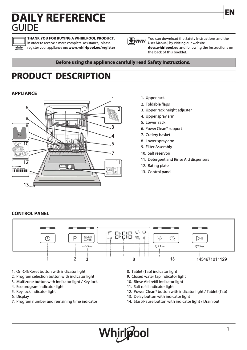 Página 1 del manual Manual de usuario Whirlpool WBC 3C34 P X