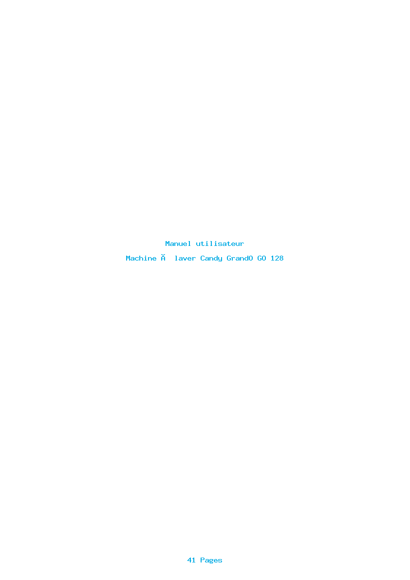 Page 1 de la notice Manuel utilisateur Candy GrandO GO 128