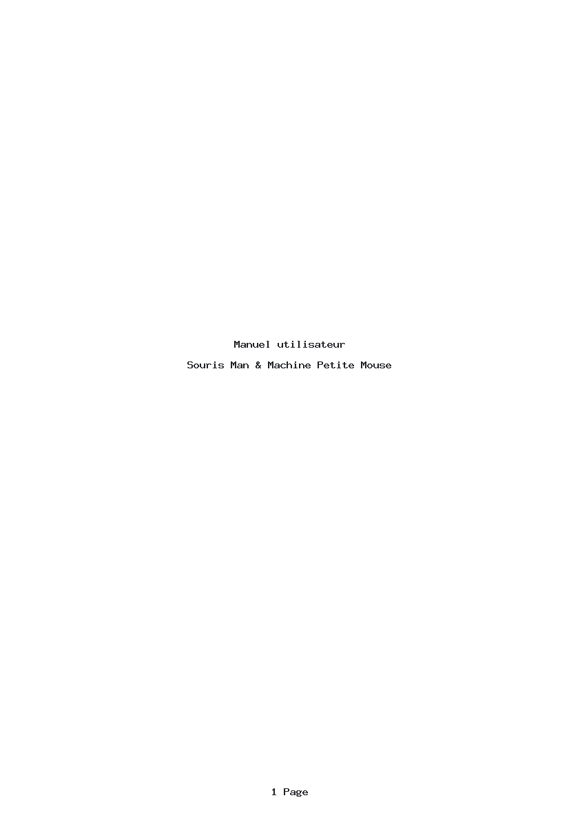 Page 1 de la notice Manuel utilisateur Man & Machine Petite Mouse