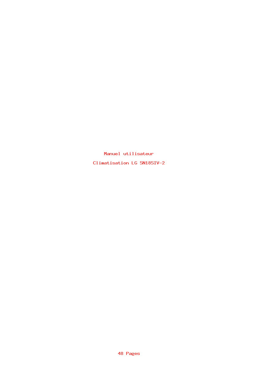 Page 1 de la notice Manuel utilisateur LG SN18SIV-2
