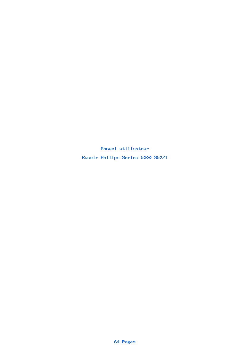 Page 1 de la notice Manuel utilisateur Philips Series 5000 S5271
