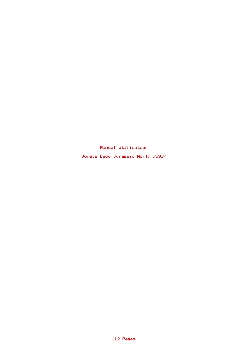 Page 1 de la notice Manuel utilisateur Lego Jurassic World 75937