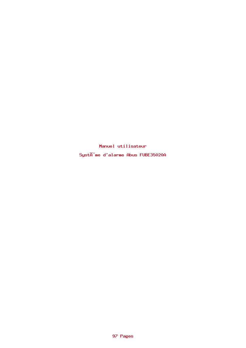 Page 1 de la notice Manuel utilisateur Abus FUBE35020A