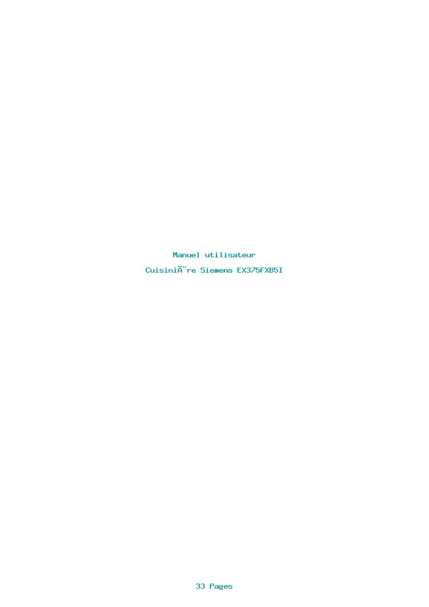 Page 1 de la notice Manuel utilisateur Siemens EX375FXB5I