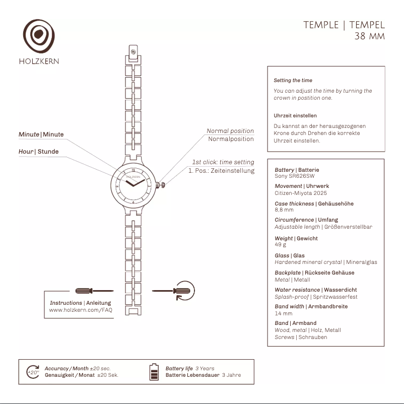 Page 1 de la notice Manuel utilisateur Holzkern Luxor