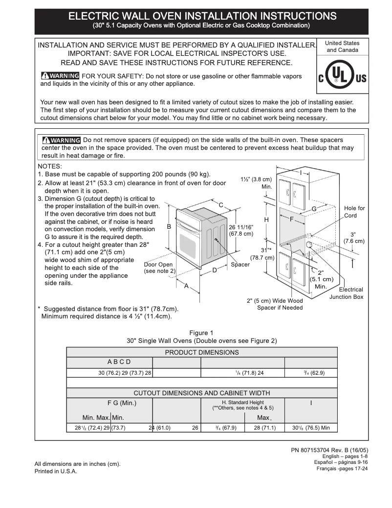 Página 1 del manual Guía de instalación Electrolux EI30EW38TS
