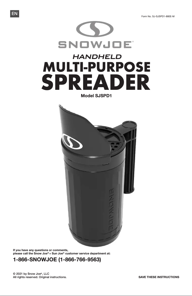 Page 1 de la notice Manuel utilisateur Snow Joe BDL-A0095