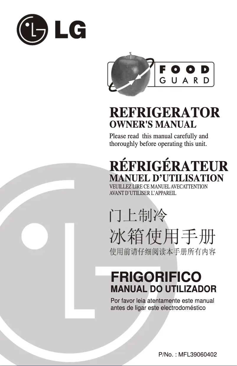 Page 1 de la notice Manuel utilisateur LG GR-T352QL