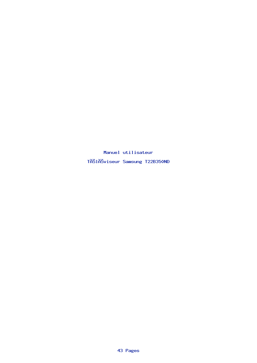 Page 1 de la notice Manuel utilisateur Samsung T22B350ND