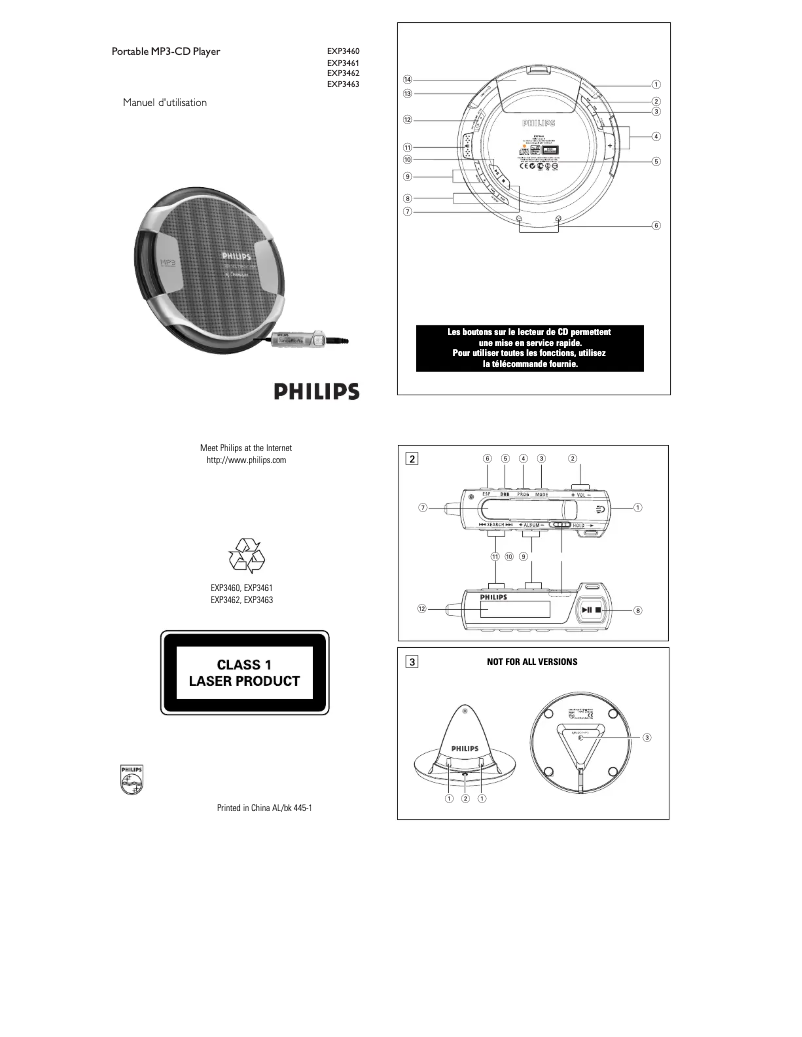 Page 1 of the manual User Manual Philips EXP3461