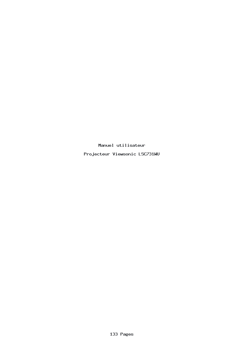 Page 1 de la notice Manuel utilisateur Viewsonic LSC731WU