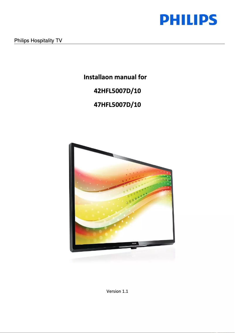 Page n°1 - Guide d'installation Philips 47HFL7007D