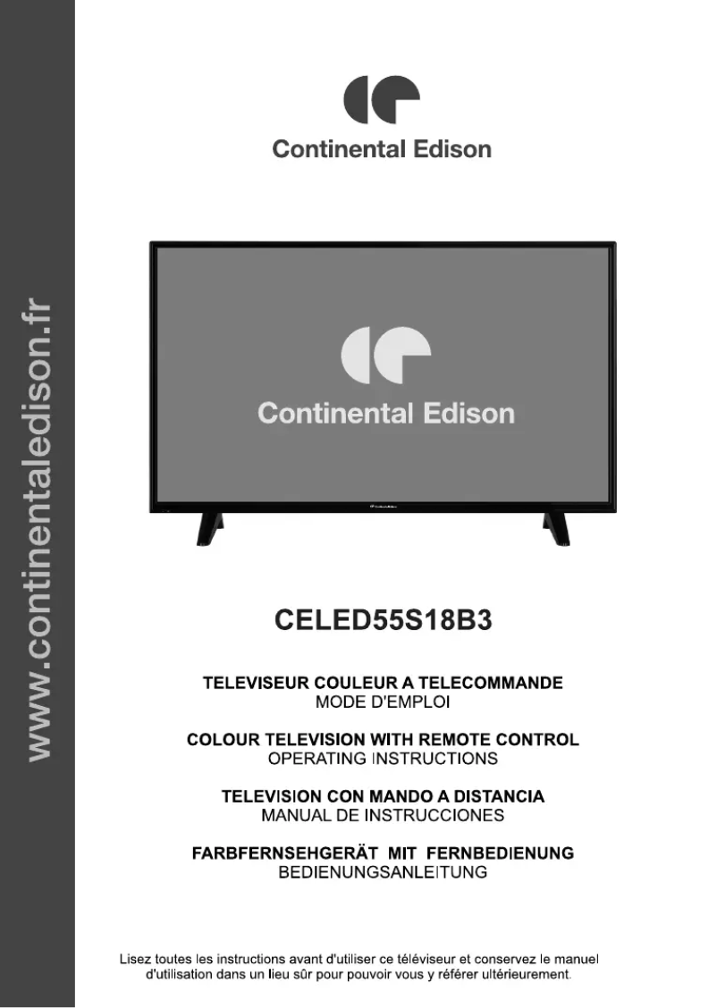 Page 1 de la notice Manuel utilisateur Continental Edison CELED55S18B3