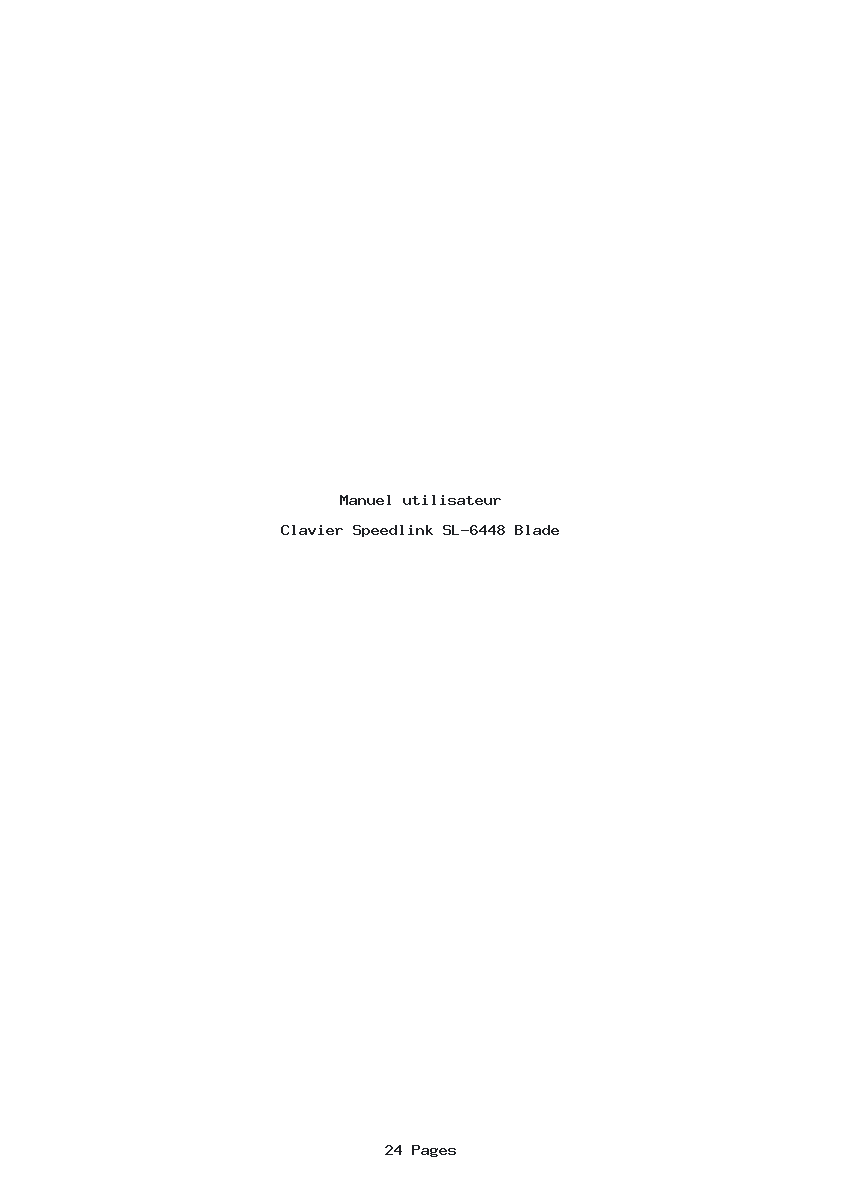 Page 1 de la notice Manuel utilisateur Speedlink SL-6448 Blade