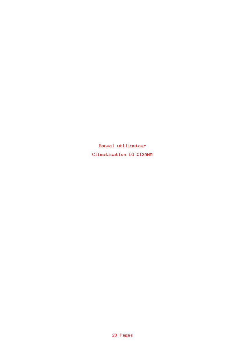 Page 1 de la notice Manuel utilisateur LG C12AWM