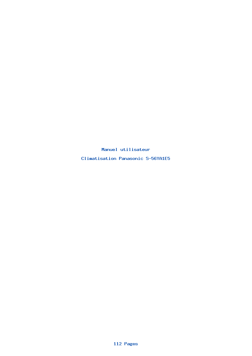 Page 1 de la notice Manuel utilisateur Panasonic S-56YA1E5