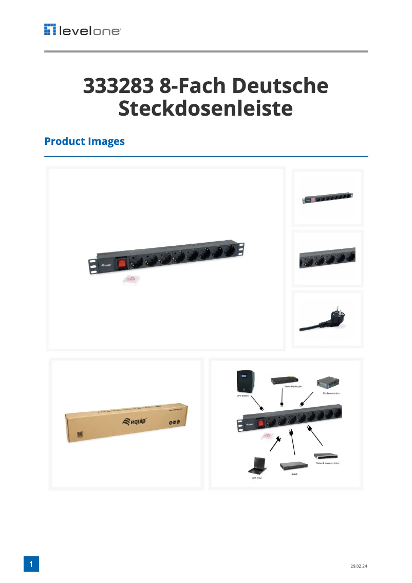 Page 1 de la notice Fiche technique Equip 333283