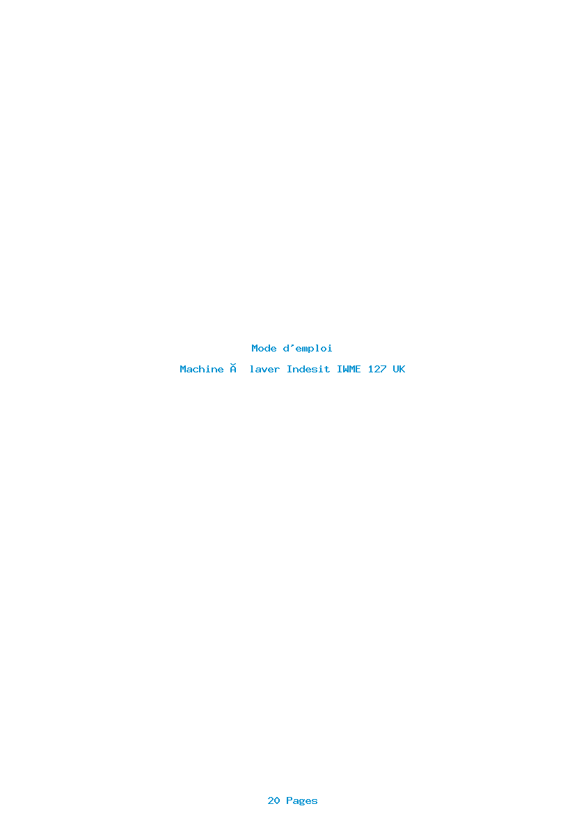 Page 1 de la notice Mode d'emploi Indesit IWME 127 UK