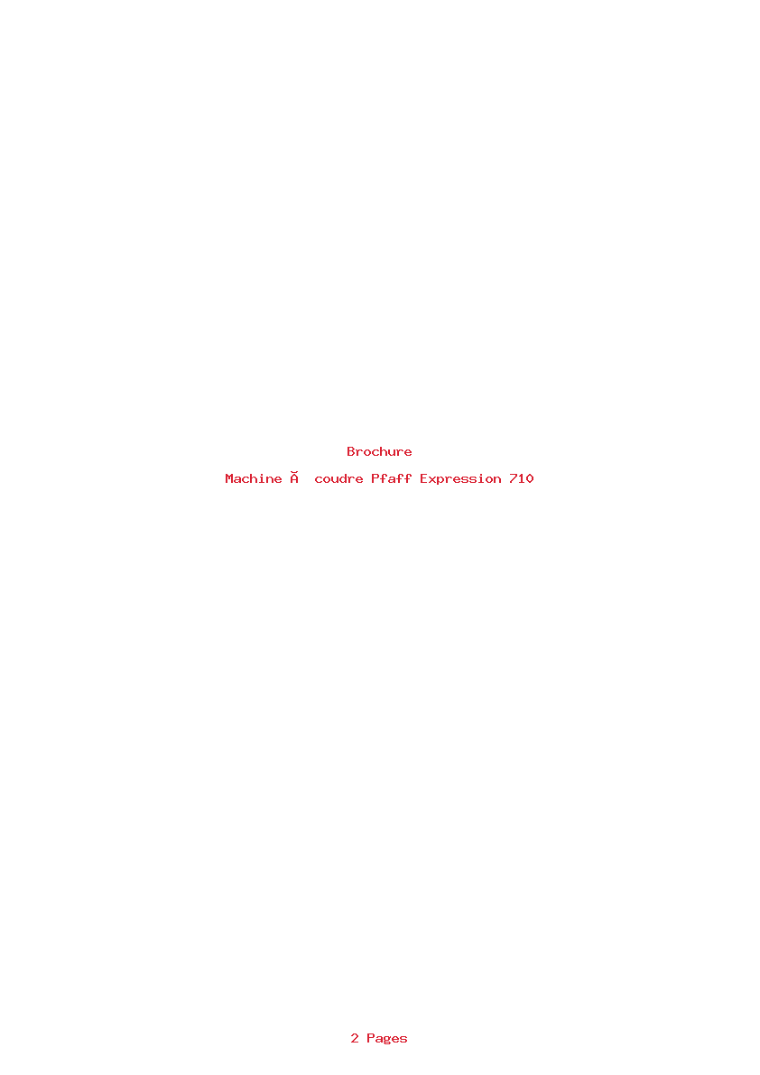 Page 1 de la notice Brochure Pfaff Expression 710