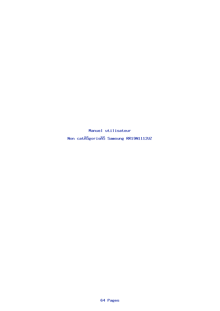 Page 1 de la notice Manuel utilisateur Samsung RR19N1112UZ