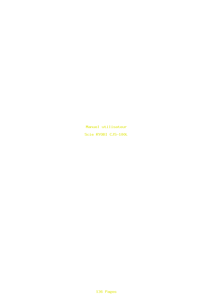 Page 1 de la notice Manuel utilisateur RYOBI CJS-180L