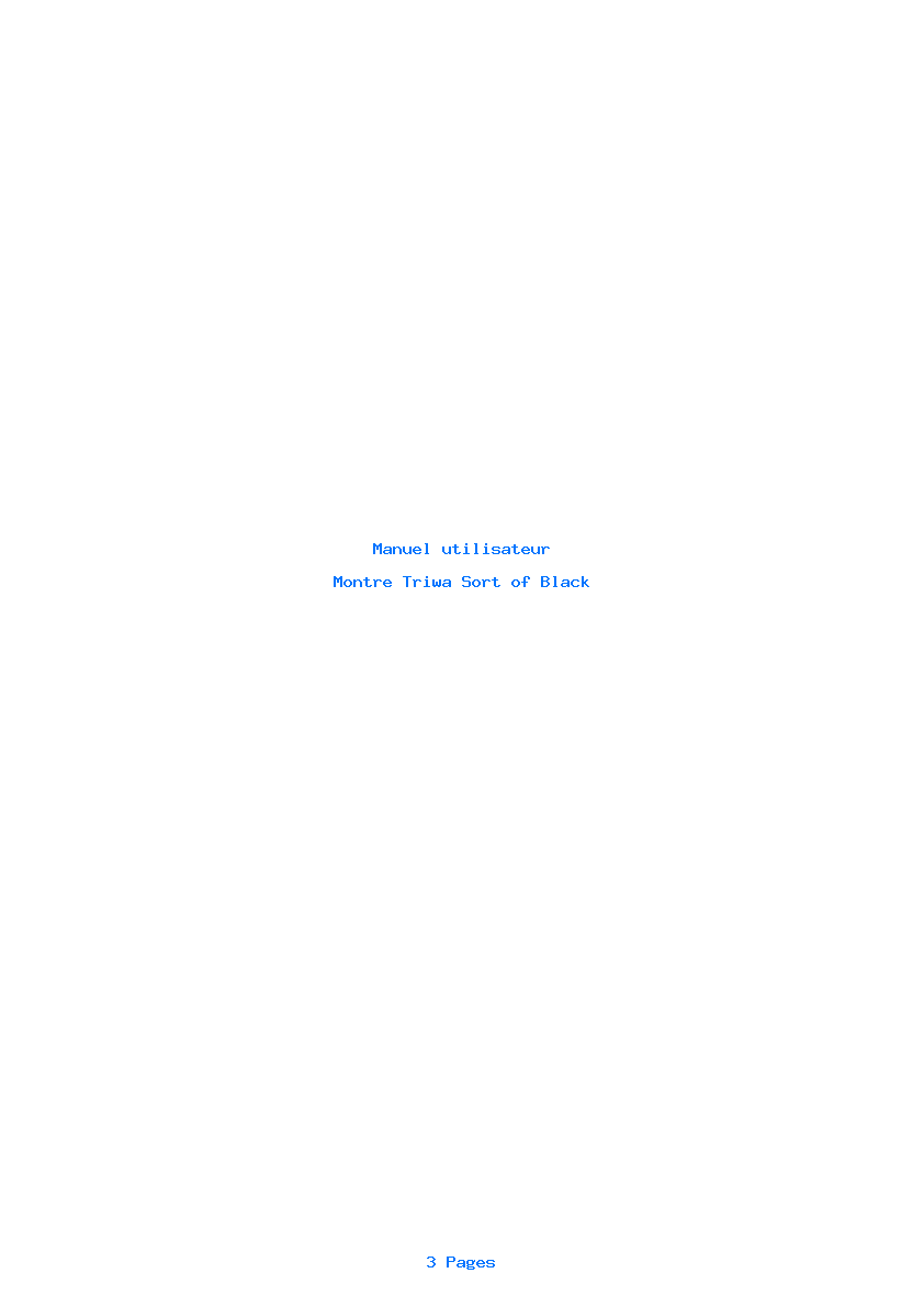 Page 1 de la notice Manuel utilisateur Triwa Sort of Black