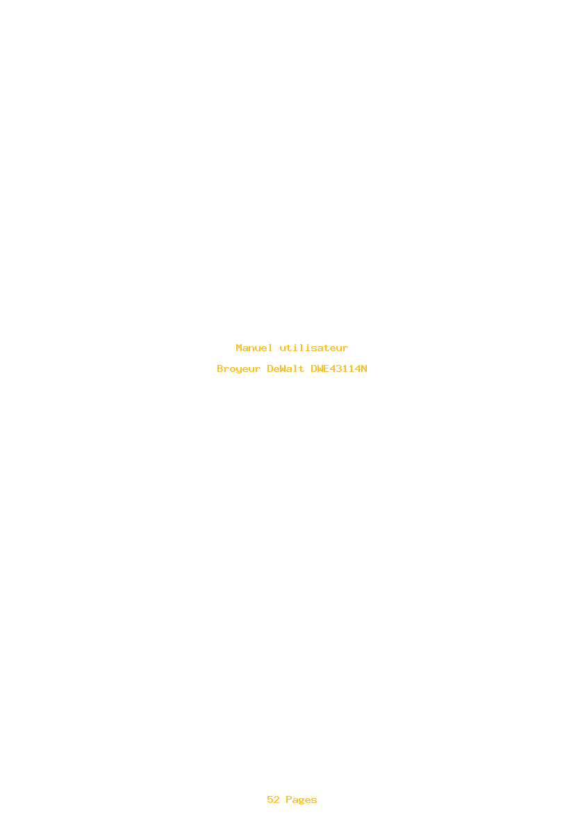 Page 1 de la notice Manuel utilisateur DeWalt DWE43114N