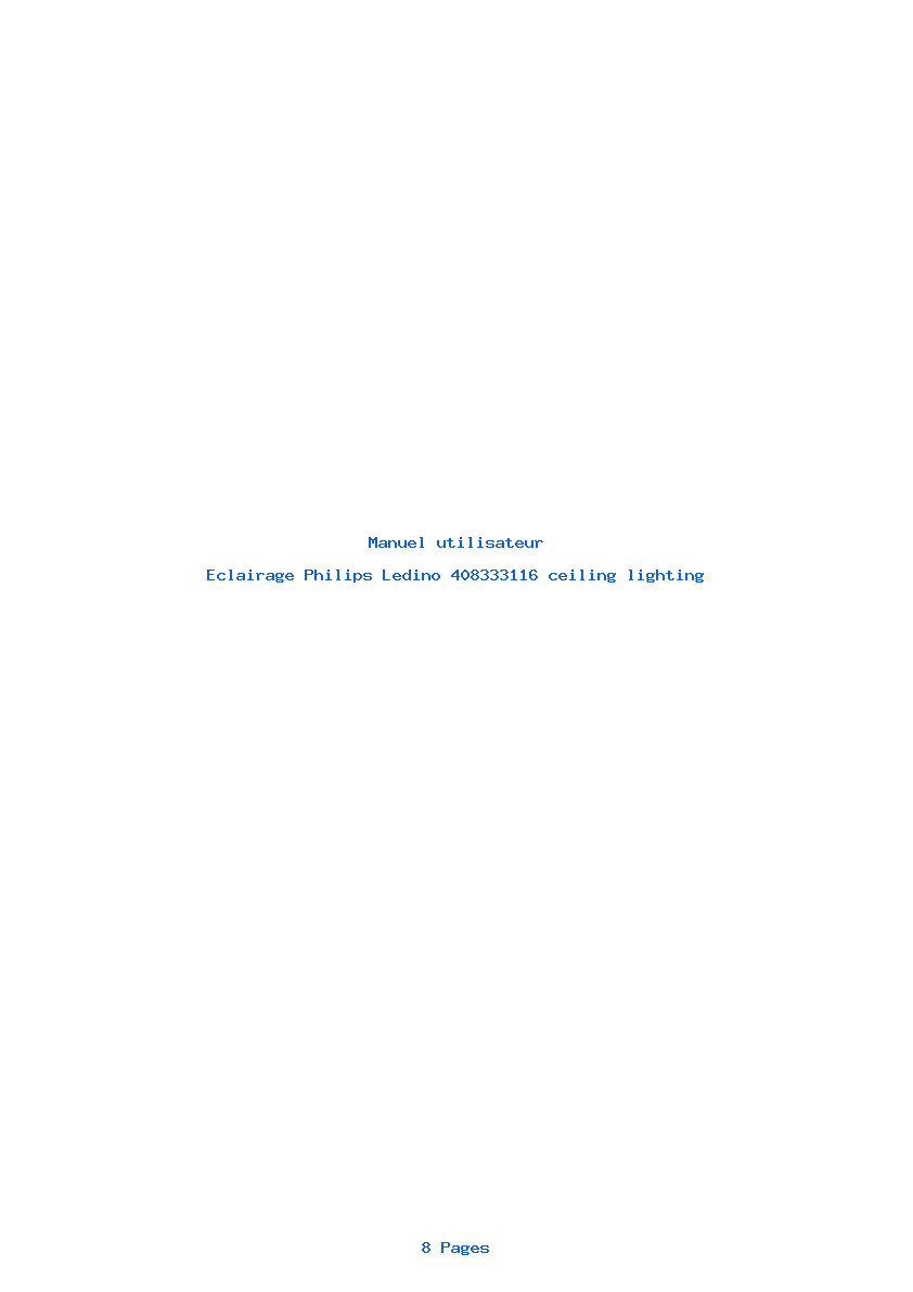 Page 1 de la notice Manuel utilisateur Philips Ledino 408333116 ceiling lighting