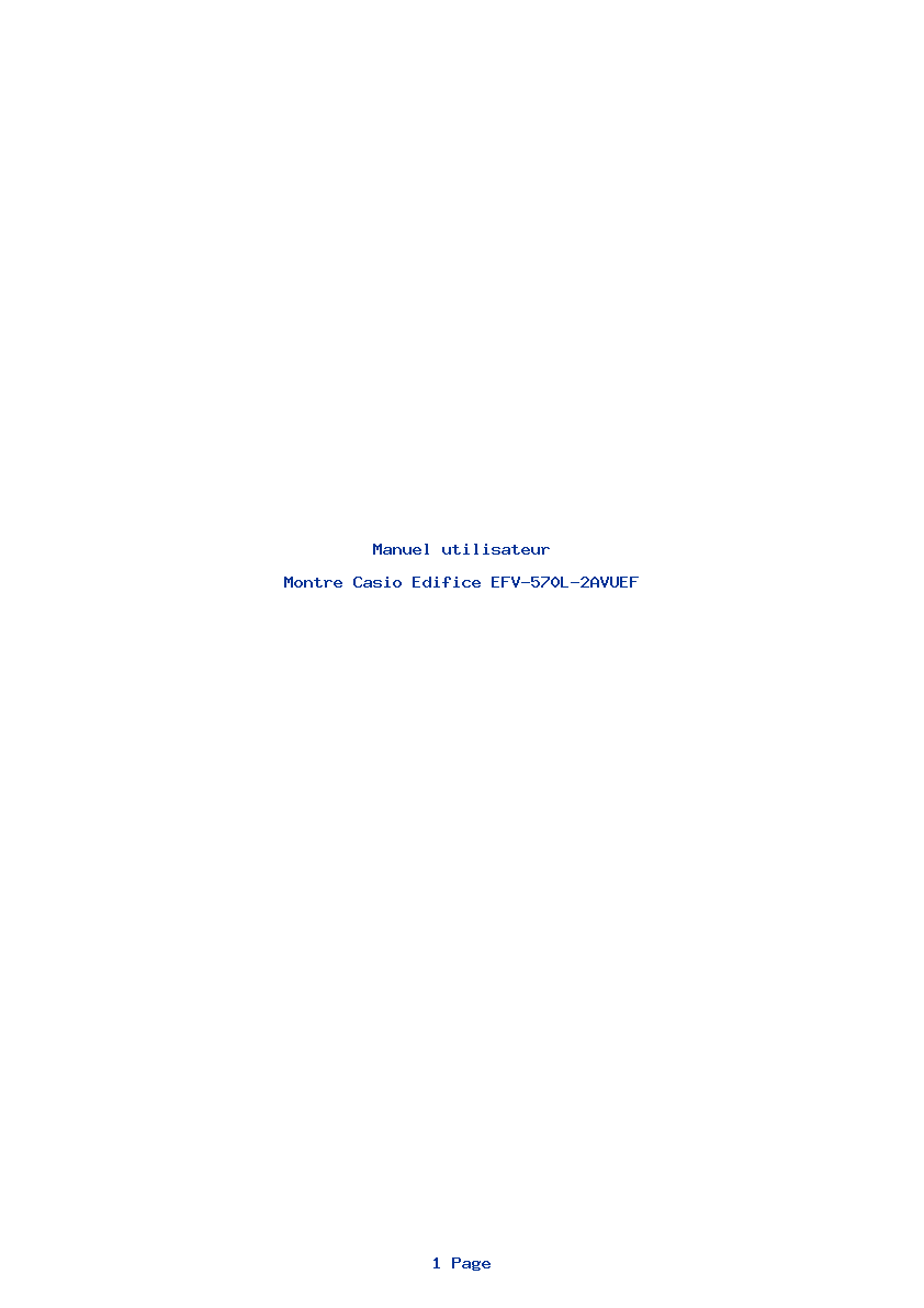 Page 1 de la notice Manuel utilisateur Casio Edifice EFV-570L-2AVUEF